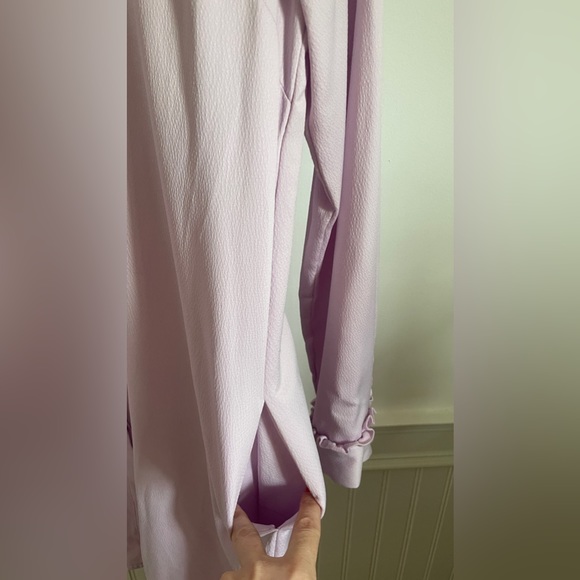 Tristan lavender shirt dress with tie waist. Ruffle detail. L - Picture 6 of 12